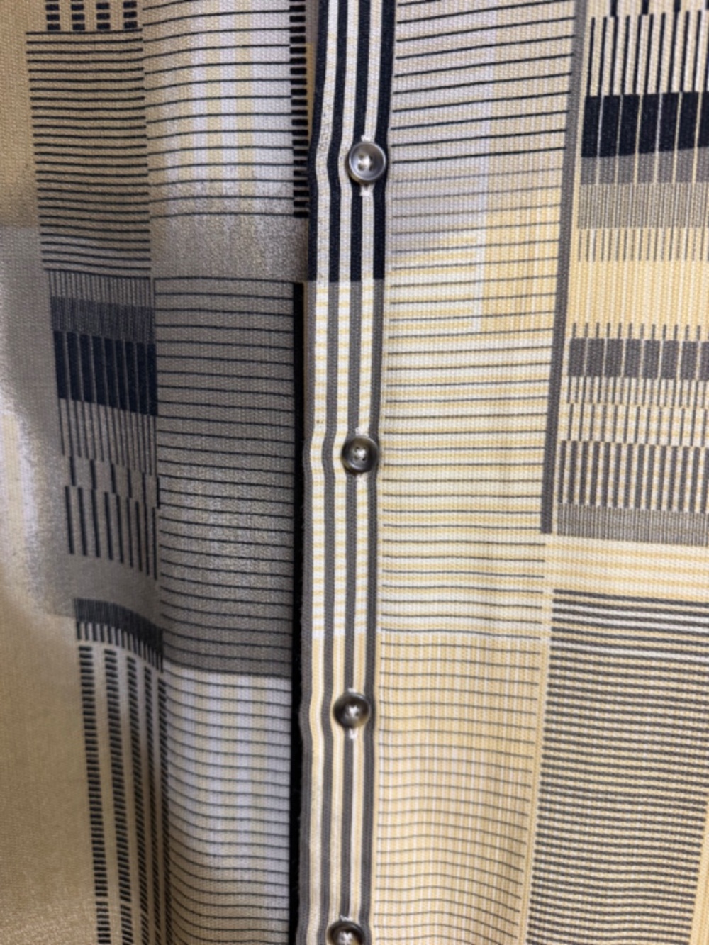 Square Patterned Button Down Collared Shirt - Picture 3 of 4